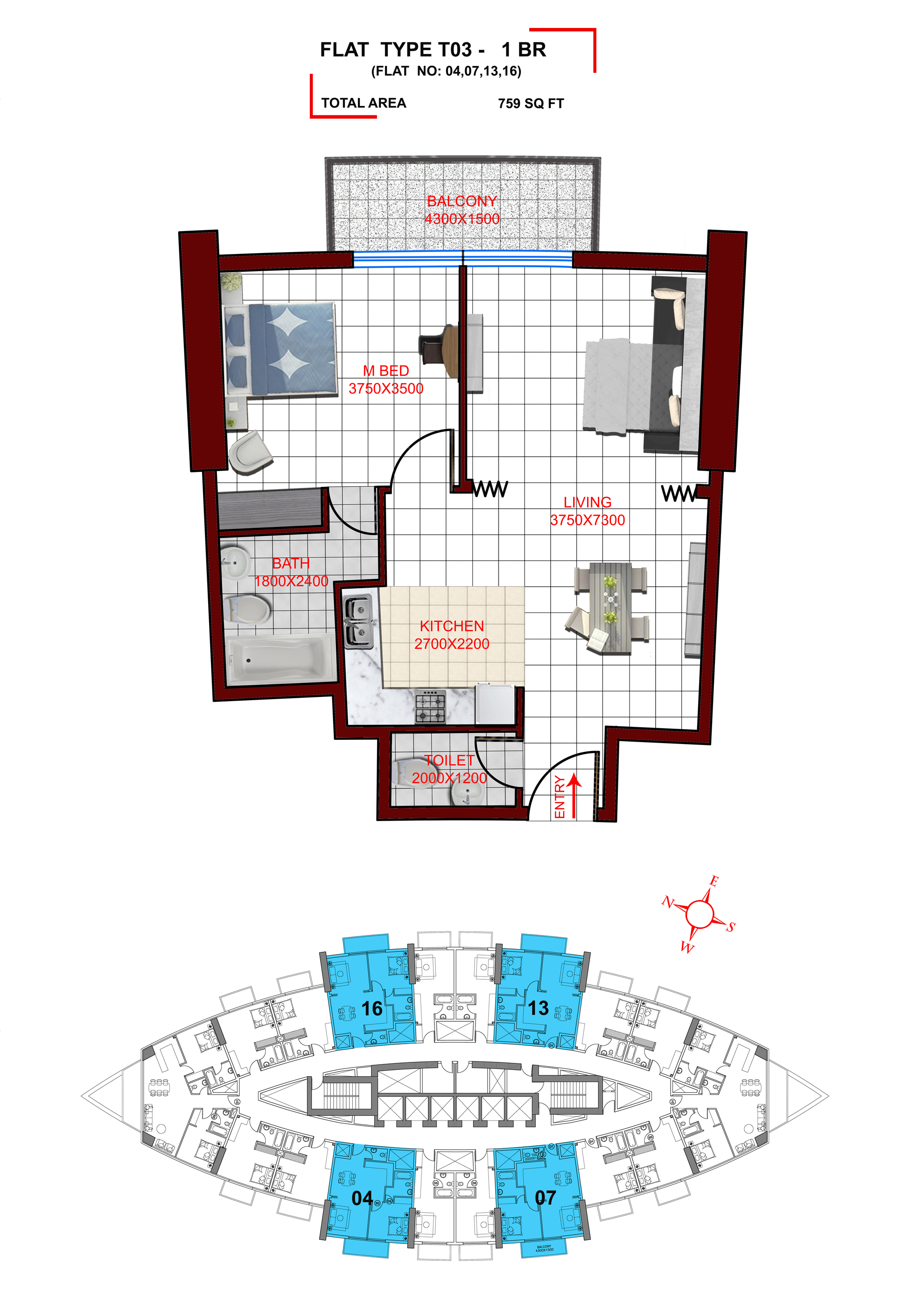Miraclz by Danube - TOWER ARJAN - Dubai - Floor Plan Details - Layout Plan