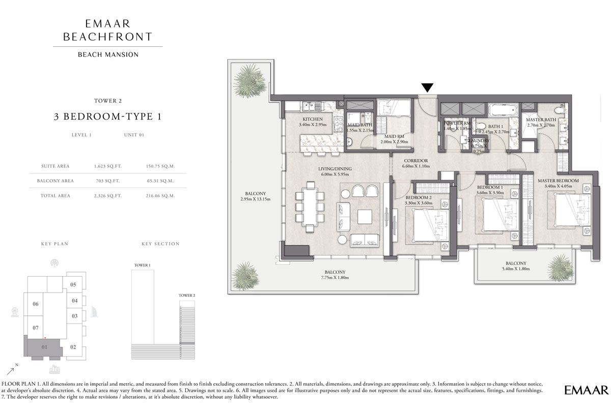 Beach Mansion At Emaar Beachfront Floor Plans