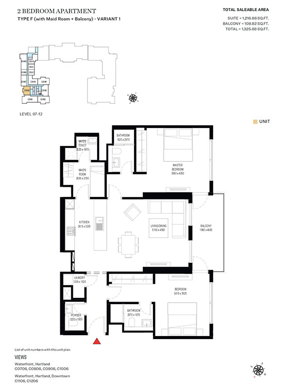 Crest Grande Tower C At Sobha Hartland, Dubai - Floor Plan