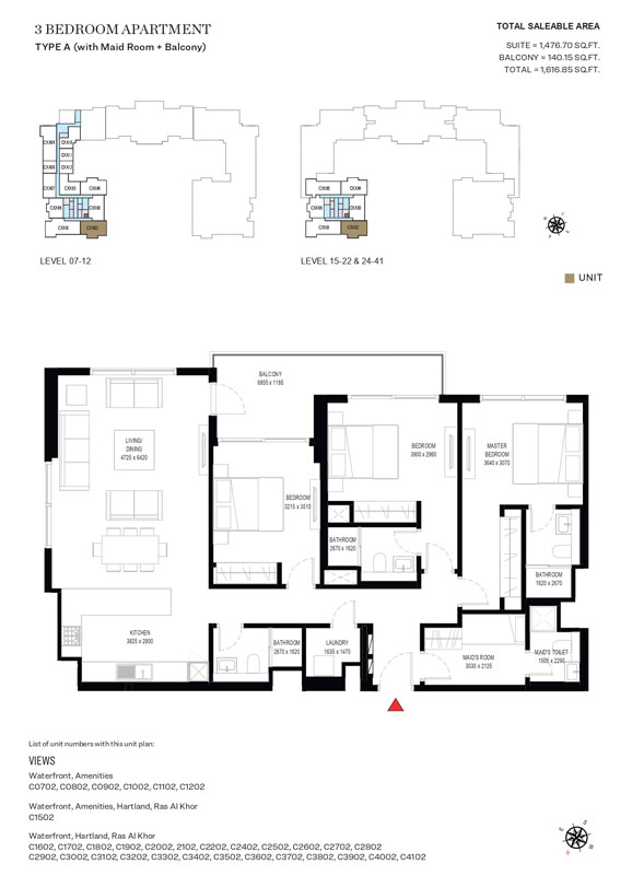 Crest Grande Tower C At Sobha Hartland, Dubai - Floor Plan