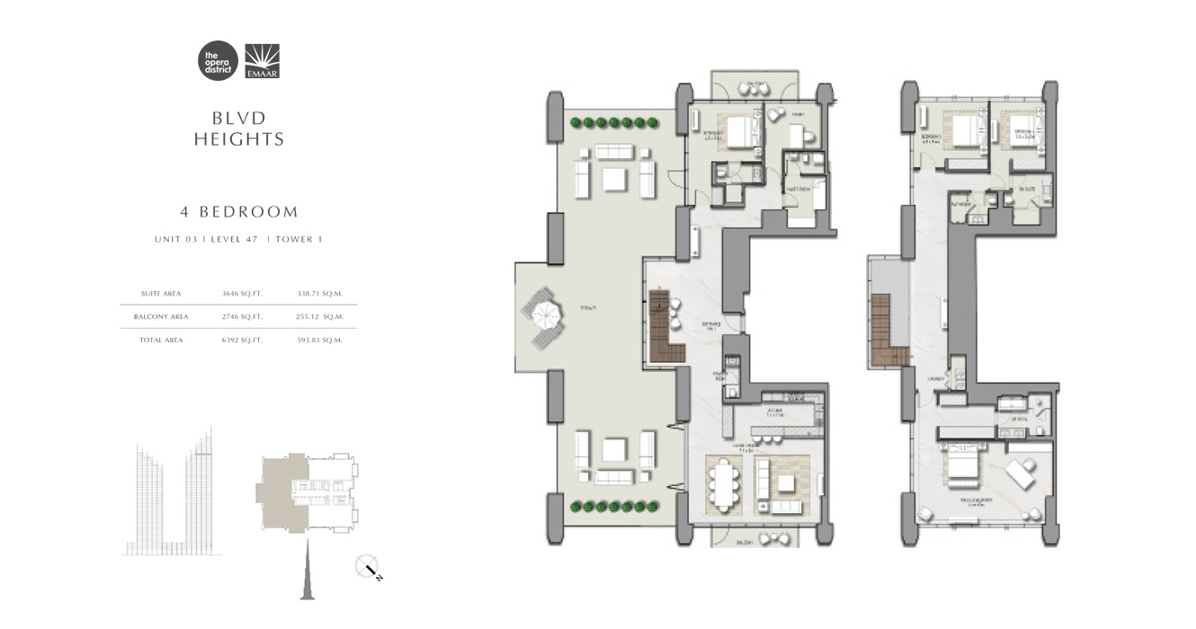 4 Bedroom Unit 03, Tower 1, Size 6792 sq ft