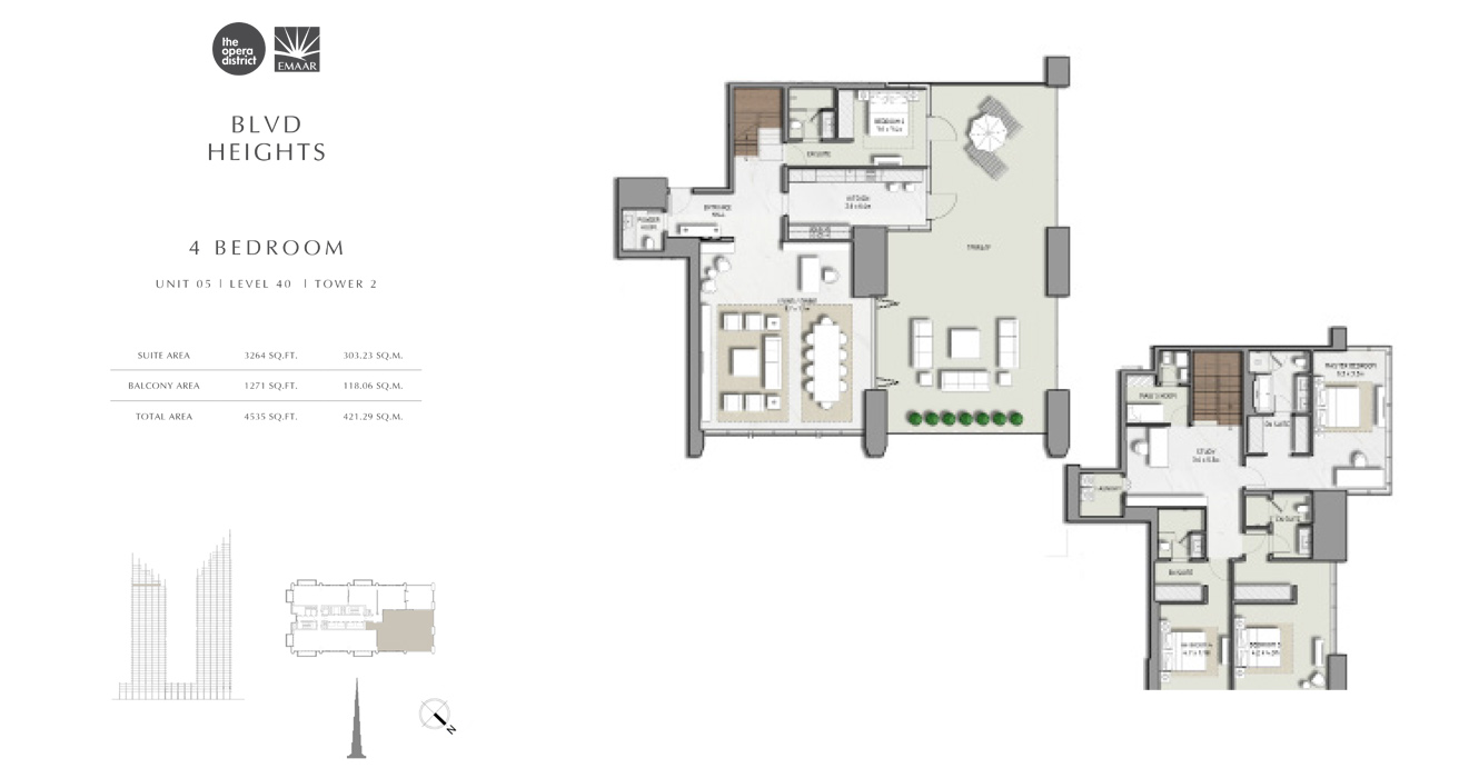 4 Bedroom Unit 05, Tower 2, Size 4535 sq ft