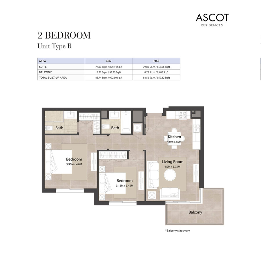 nshama-ascot-residences-at-town-square-dubai-floor-plan