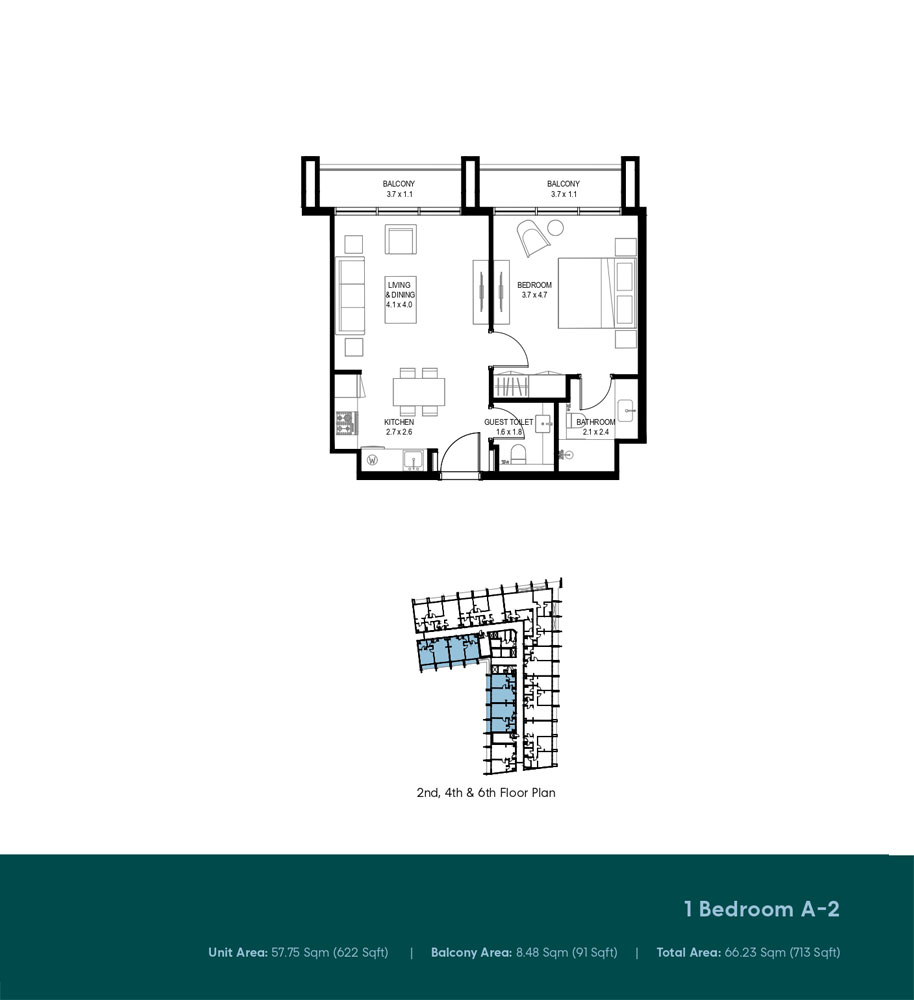 Arada Nasaq 5 Apartments at Aljada, Sharjah - Floor Plan