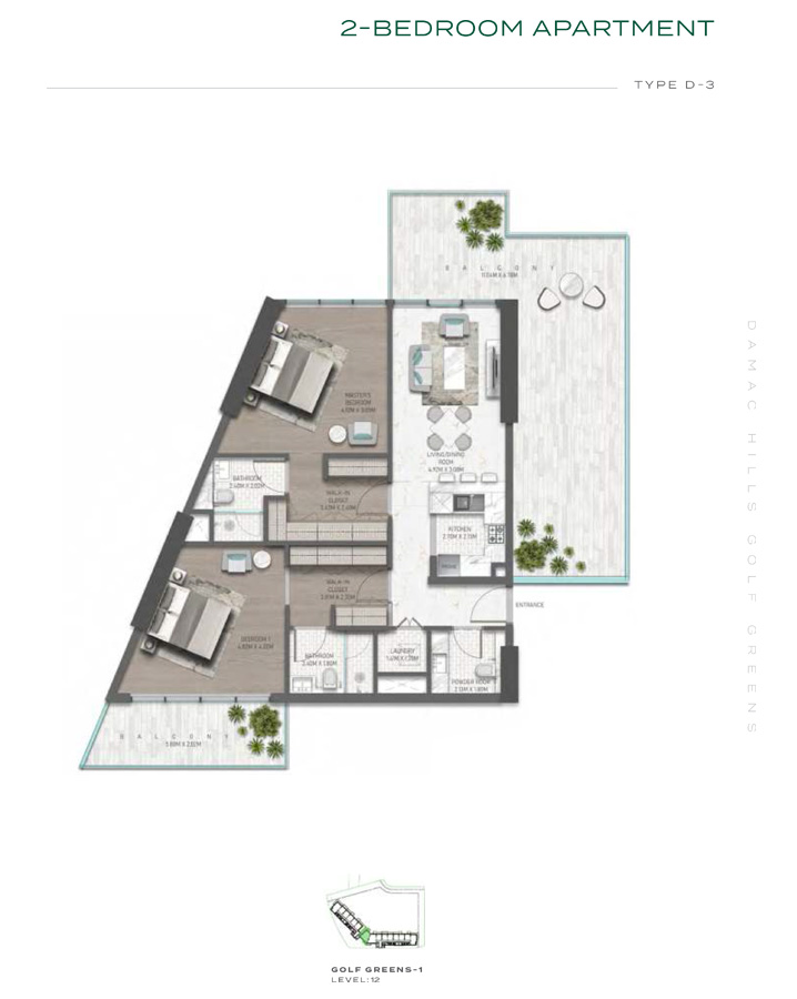 Damac Golf Greens Towers A and B at Damac Hills - Floor Plan