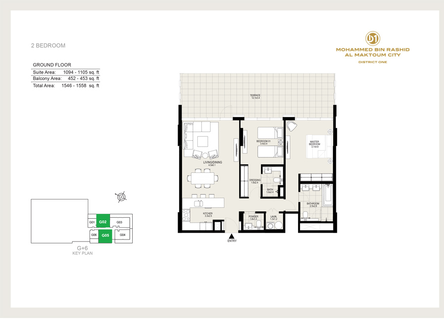District One Residences 6 at MBR City Dubai Floor Plan