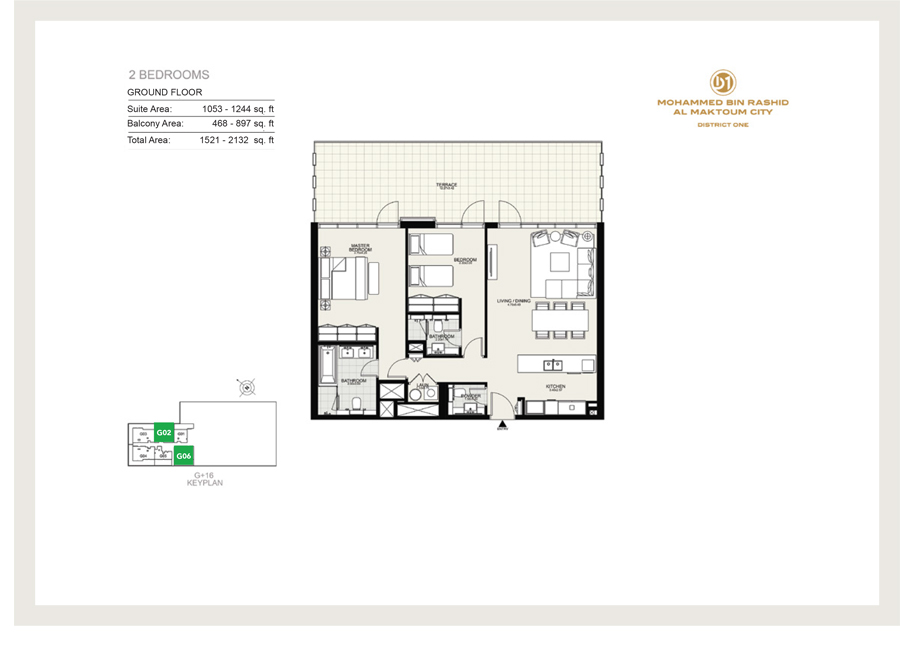 District One Residences 12 at MBR City Dubai Floor Plan