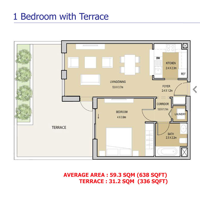 1 Bedroom With Terrace