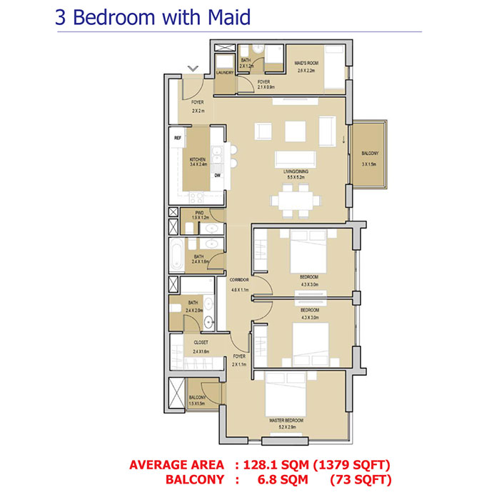 3 Bedroom With Maid