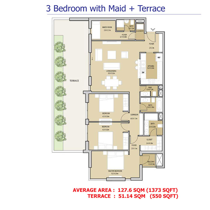 3 Bedroom With Maid+Terrace