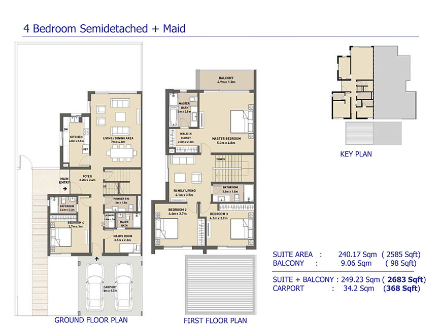 Arabella 3 at Mudon Villas & Townhouses Floor Plan