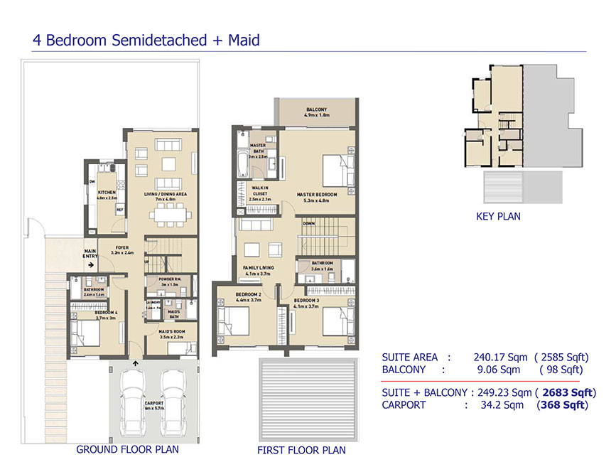 Arabella 3 At Mudon Villas Townhouses Floor Plan
