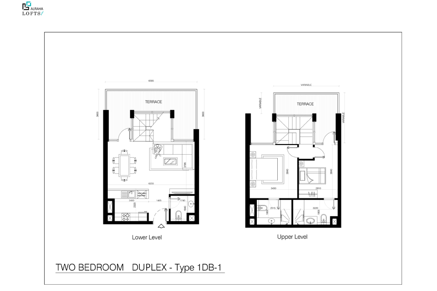 2 Bedroom Duplex - Type 1DB-1