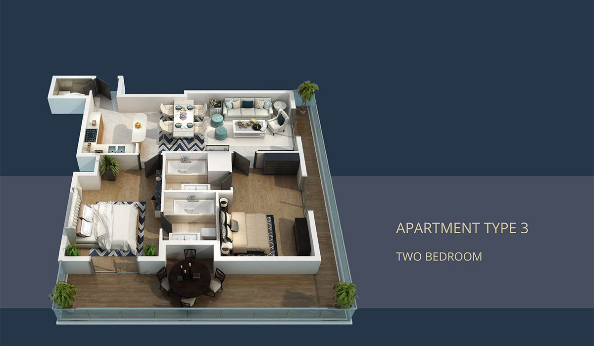 Elite Business Bay Apartments - Floor Plan