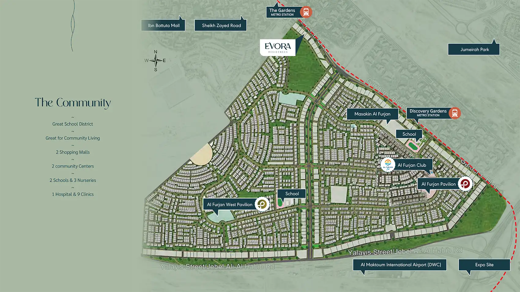 Evora Residence at Al Furjan Master Plan