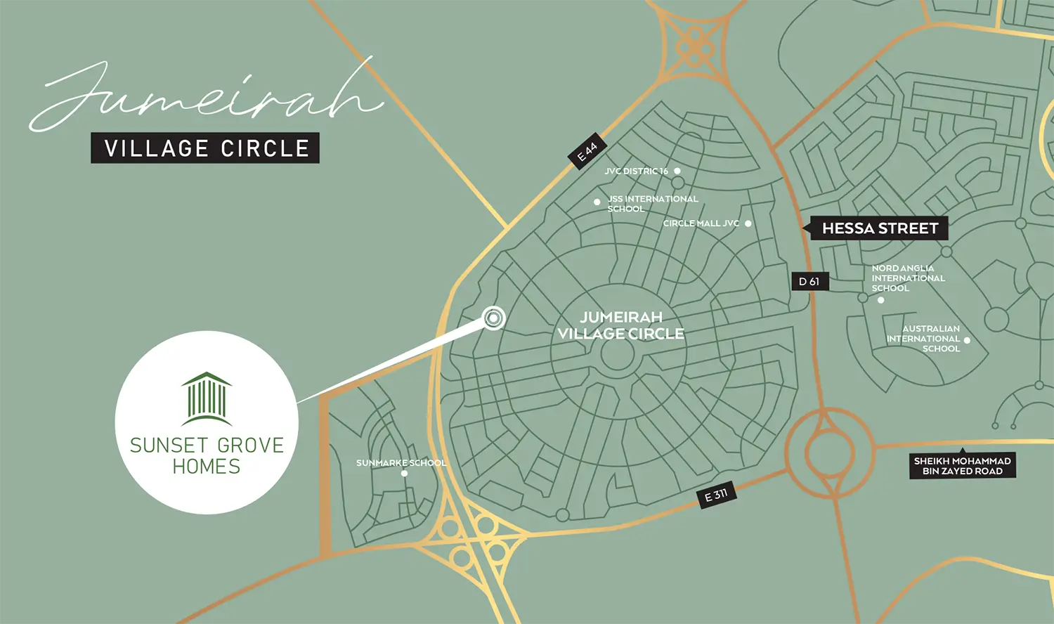 Sunset Grove Homes at JVC Master Plan