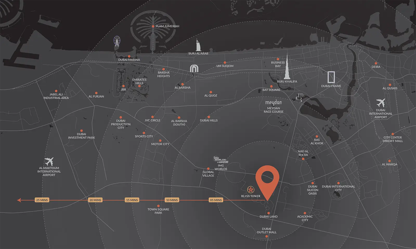 Bliss Tower Dubailand Master Plan