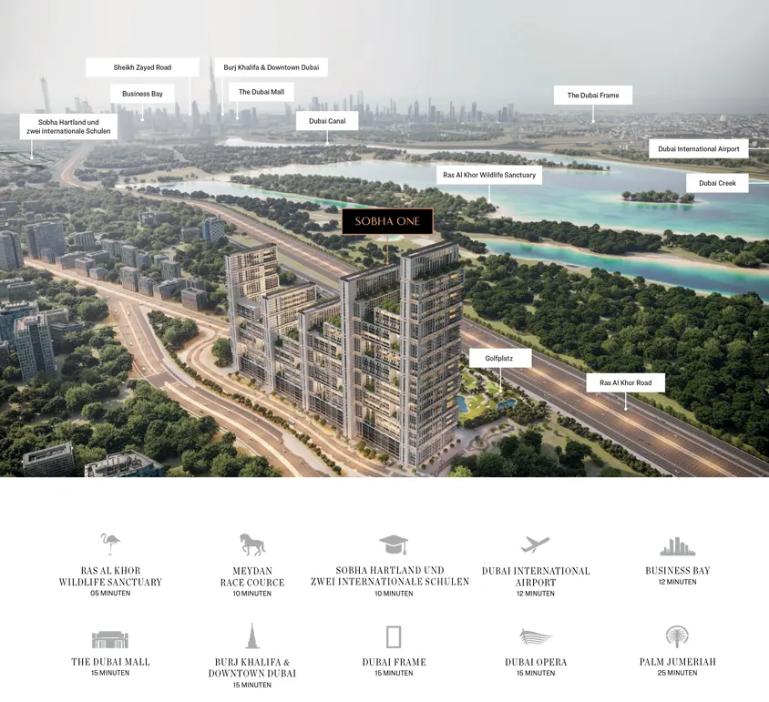 Sobha One by Sobha Group in Dubai - Location Map