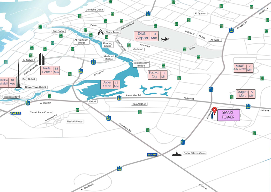 Smart Tower 3 At Dubai International City Location Map