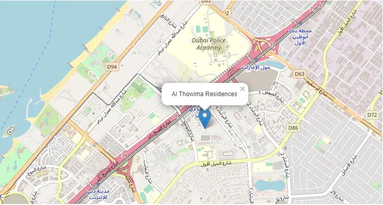 Al Thowima Residences -  Location Plan