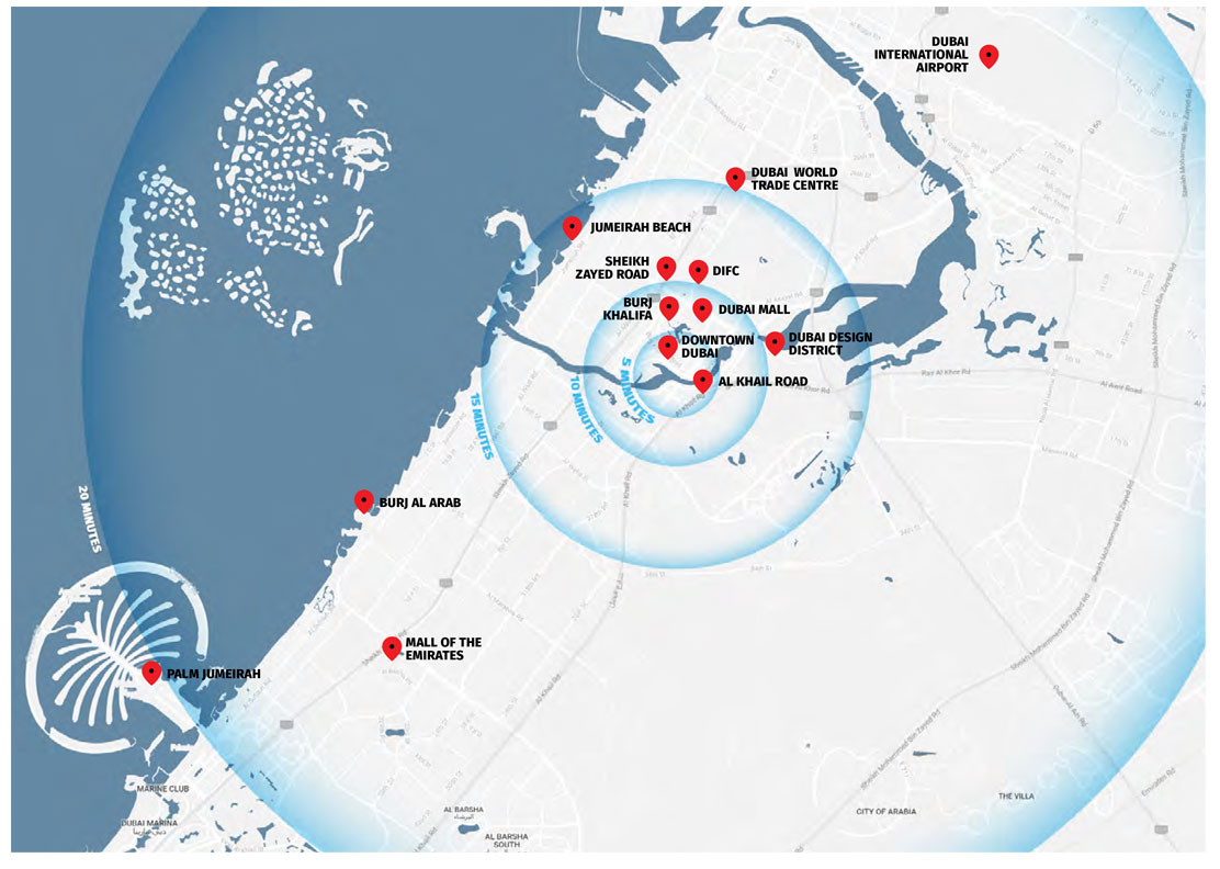 Damac Prive at Business Bay, Dubai - Location Map