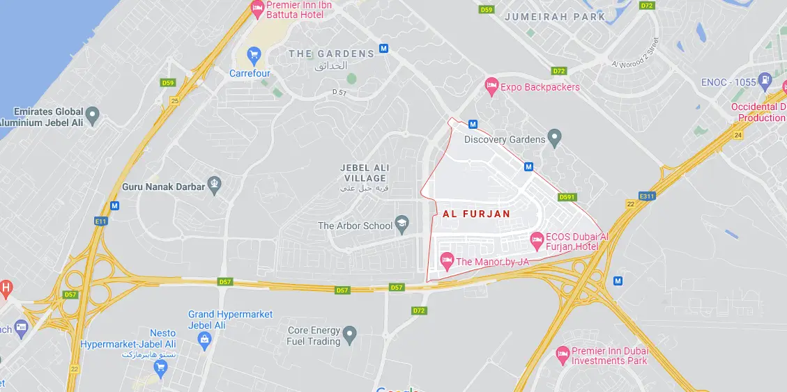 Tilal Al Furjan -  Location Plan